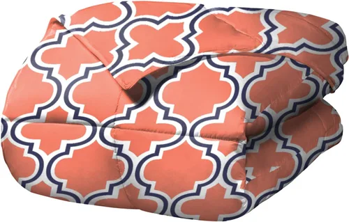 Superior Juego de edredón enrejado con fundas de almohada, microfibra lujosa y suave con relleno alternativo de plumón, diseño geométrico Coral