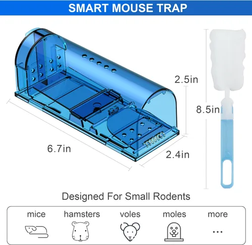 Miniatura 2 de Trampas para ratones, captura y liberación, trampas reutilizables para ratas, fáciles de instalar y seguras para la familia y las mascotas, no matan