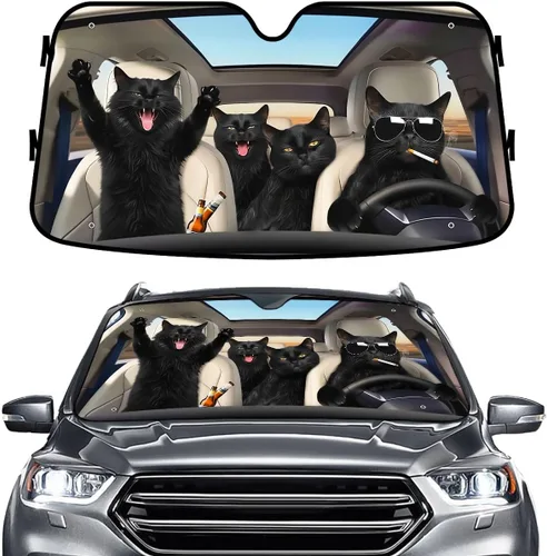 Miniatura 73 de GENANY - Cubierta de parabrisas de flamenco para automóvil, SUV, camión (55 x 30 pulgadas), protector térmico plegable, persianas para ventanas