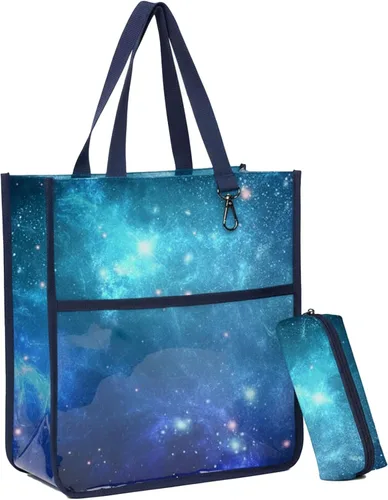 Miniatura 10 de Bolsas de mano lindas para niños y niñas de 4 a 16 años, bolsos con estuche de lápices, bolsas de libros con cremallera para la escuela y el tiempo