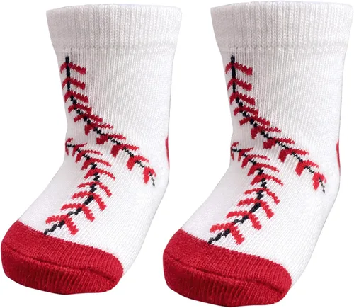 Miniatura 3 de BAICAIYU Calcetines de béisbol para el primer cumpleaños para bebé, 2 piezas, calcetines para recién nacidos, tubo mediano, lindo traje de béisbol