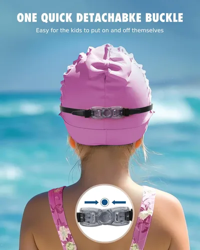 Miniatura 6 de Aegend - Gafas de natación de 2 unidades, gafas de natación para niños, niños y niñas de 3 a 14 años Aguamarina y naranja negro