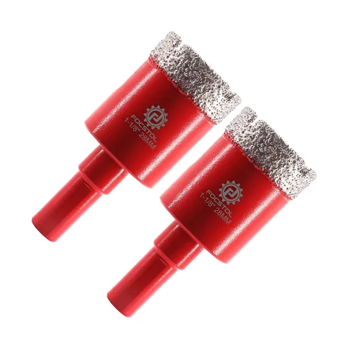 Miniatura 13 de FOCSTOL Broca de núcleo de diamante, 2 piezas de sierra de diamante de 1-1/2 pulgadas (1.496 in) con vástago triangular para azulejos de porcelana