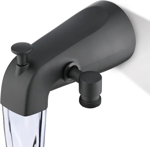 Miniatura 10 de Caño de bañera deslizante con desviador, ducha de mano de alta presión, 8 ajustes, grifo de bañera de metal con rociador, níquel cepillado