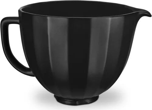 KitchenAid Cuenco de cerámica de 5 cuartos para todos los mezcladores de soporte de cabeza inclinable de 4.5-5 cuartos KSM2CB5PBS, carcasa negra