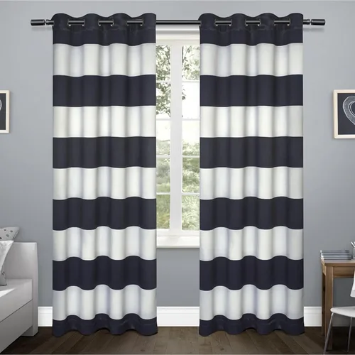 Miniatura 12 de Exclusive Home Sateen Rugby - Par de paneles de cortinas opacas con ojales en la parte superior, de sarga a rayas, para oscurecer la habitación, 52