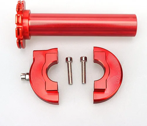 NIBBI Conjunto de Acelerador de Motocicleta, Acelerador de Giro de Alta Sensibilidad de Carrera Corta y Control Ligero para Motocross, Tubo de Rojo