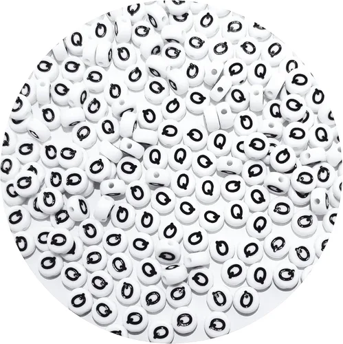Miniatura 46 de Cuentas cuadradas de letras acrílicas de 0.236 x 0.236 pulgadas, cuentas A del alfabeto para pulseras, joyería, llavero DIY, 100