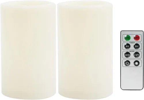 Miniatura 37 de CANDLE CHOICE Velas LED sin flama, impermeables, de pilas, para exteriores, con control remoto y temporizador, luz blanca parpadeante de resina