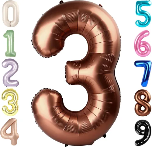 Miniatura 305 de Globos de números de 5 globos de 40 pulgadas, decoraciones de cumpleaños azules para niños y niñas, globos de números azul marino grandes