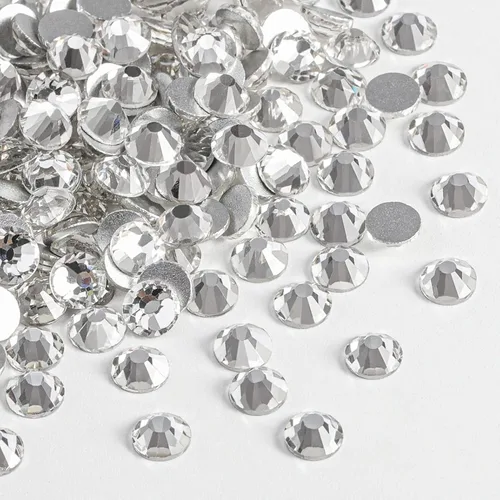 Beadsland 2880 piezas de diamantes de imitación de cristal con reverso plano, gemas redondas para decoración de uñas y manualidades, cristal, SS16,