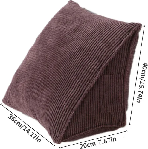 Miniatura 8 de Almohada de lectura de cuña suave, cojín triangular de pana para respaldo, posicionamiento para sofá, cama, silla de oficina, almohada de apoyo