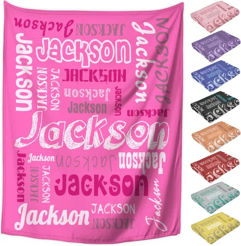 Miniatura 34 de Manta personalizada con texto del nombre, mantas de franela personalizadas para bebés, adultos y niños, regalo de cumpleaños, día de San Valentín