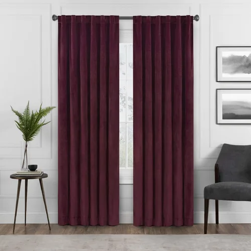 Miniatura 6 de Eclipse Absolute Zero Harper - Cortinas opacas de terciopelo con aislamiento térmico y bolsillo para cortinero para dormitorio, panel individual, 50