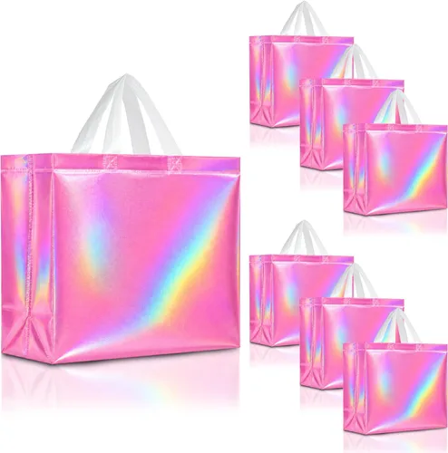 Miniatura 61 de Nush Nush Bolsas de regalo de color azul aguamarina de gran tamaño – Juego de 30 bolsas de regalo azul claro brillante con asas a granel – Bolsa