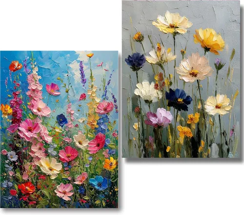 Miniatura 12 de KICHANG 4 paquetes de pintura por números para adultos, pintura al óleo acrílica de animales por números sobre lienzo, kits de pintura para adultos