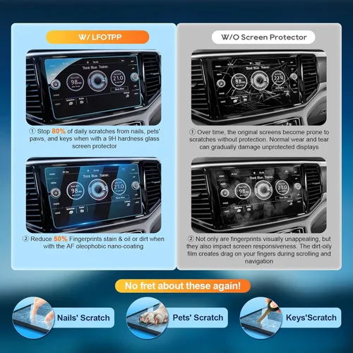 Miniatura 2 de LFOTPP Atlas - Protector de pantalla para Volkswagen Atlas (2018-2023), Arteno(2019-2022), Golf MK7 (2018-2021), Tiguan (2018-2023), Passat Atlas