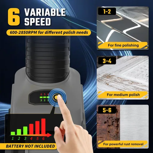 Miniatura 5 de VERVEWAVE Cordless Burnishing Polishing Machine for Dewalt 20V Max Battery (No Battery), Surface Conditioning Tool with 6 Variable Speeds and Guide