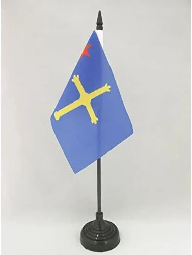 Miniatura 65 de Bandera de mesa de Andalucía 4'' x 6'' - Bandera de escritorio de la región española de Andalucía 5.9 x 3.9 in - Barra y base de plástico negro - AZ