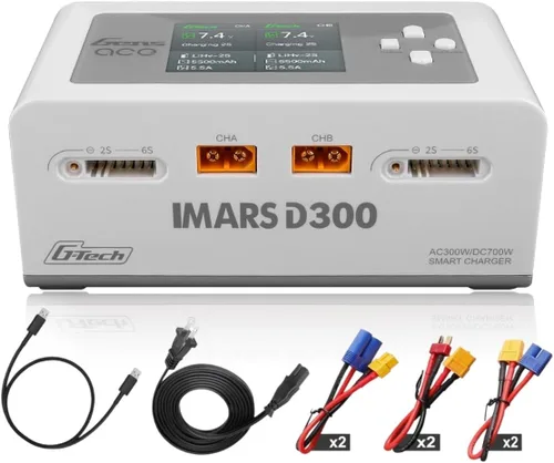 IMARS D300 Gens Ace Lipo Cargador de batería G-Tech Smart Dual Lipo Balance Cargador AC 300W DC 700W (350W* 2) 16A Cargador de doble canal para