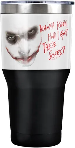 Batman/Dark Knight Joker - Vaso de acero inoxidable de 30 onzas, taza de viaje para café, aislamiento al vacío y doble pared, con tapa deslizante a