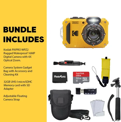 Miniatura 7 de Cámara digital Kodak PIXPRO WPZ2 resistente, impermeable y a prueba de golpes 16MP con zoom óptico 4X, video Full HD 1080P, LCD de 2.7", tarjeta SD