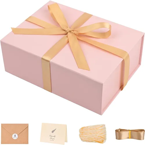 Miniatura 20 de LIFELUM Caja de regalo de 13.5 x 10 x 4 pulgadas, caja de regalo grande con tapas magnéticas, cajas de regalo negras para regalos de graduación