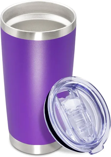Miniatura 21 de Vaso de viaje de café de 20 onzas a granel con tapa, acero inoxidable de doble pared aislada al vacío, tazas con recubrimiento en polvo, para Rosa