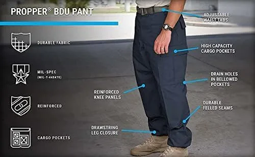Miniatura 4 de Propper BDU - Pantalón para hombre con bragueta de botón, 100% algodón Ripstop