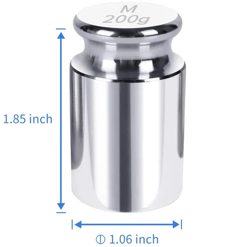 Miniatura 5 de Peso de Calibración QP, Pesos de Escala de Alta Precisión de 200 Gramos Clase OIML M1, Pesos de Gramo de Acero Inoxidable, Acabado Cromado, Pesos