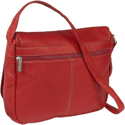 Miniatura 4 de Le Donne Bolso de cuero con solapa completa sobre el hombro, cruzado de cuero Vaquetta colombiano de grano completo, 13" x 10" x4