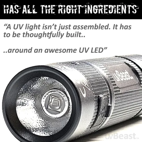 Miniatura 5 de uvBeast Nueva V3 MINI 385-395nm - Linterna UV de luz negra - Ultravioleta de baja contaminación - LED UV de 5 núcleos de grado profesional de alta