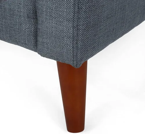 Miniatura 12 de Christopher Knight Home Evelyn Mid Century - Sillón de tela moderna, color gris oscuro, nogal