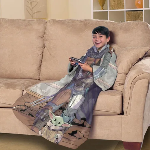 Miniatura 2 de Northwest Star Wars: The Mandalorian Comfy Mando Youth Silk Touch - Manta cómoda con mangas, 48 x 48 pulgadas