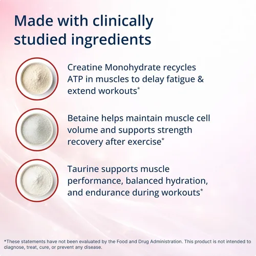 Miniatura 3 de Metagenics Creatine UP - Suplemento de creatina para mujeres y hombres con betaína y taurina - Apoya el crecimiento muscular, la fuerza
