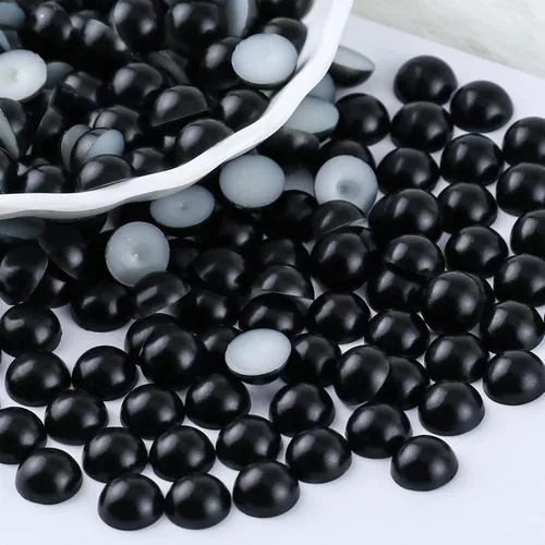 Miniatura 42 de 1500 PIEZAS 4mm Perlas Blancas de Media Parte Plana para Manualidades Joyería Álbum de Recortes Decoración de Uñas, Perlas de Parte Plana para Blanco