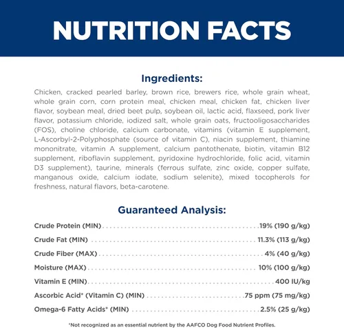 Miniatura 6 de Hill's Science Diet Adulto 1-6, Adulto 1-6 Premium Nutrition, alimento seco para perros, pollo y cebada, bolsa de 15 libras