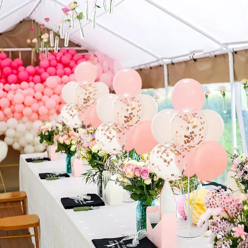 Miniatura 6 de 6 Juegos de Palos de Globos con Base para Kit de Soporte de Globos de Mesa, Soportes de Globos con Base para Piso, Soporte de Arco de Globos