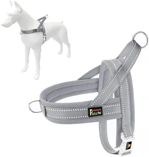 Miniatura 14 de Arnés para perro sin tirón de Plutus Pet con malla transpirable acolchada, ajustable, reflectante, a prueba de fugas, arnés para perros