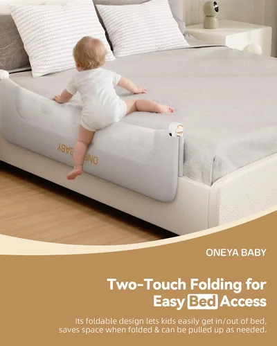Miniatura 3 de Barandilla protectora para cama de bebé, riel de cama de 32 pulgadas de grosor para niños pequeños, barandillas laterales de seguridad extraaltas
