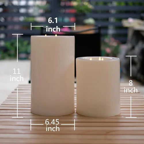 Miniatura 4 de Velas grandes sin llama XL para exteriores de 6.45" x 11" con control remoto. Impermeables y resistentes a la lluvia, LED que funcionan