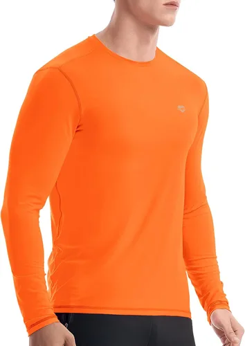 Miniatura 2 de Zengjo Camiseta de capa base para hombre, manga larga, atlética, para correr, ligera