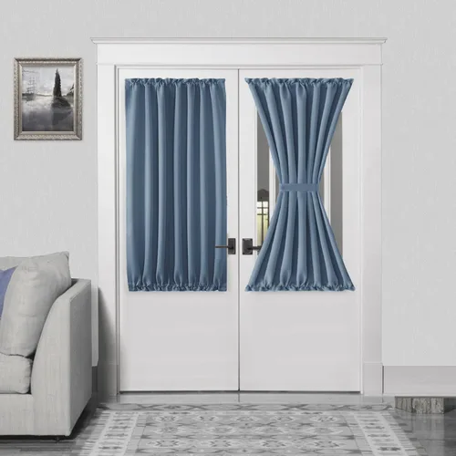 Miniatura 12 de DWCN Cortinas para puerta francesa: cortina térmica con bolsillo para barra para puertas con ventana de vidrio, puertas de cocina y patio