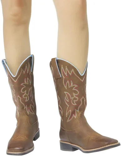 Miniatura 7 de SheSole Botas de vaquera para mujer de media pantorrilla con punta cuadrada marrón