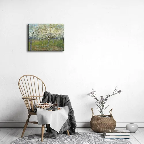 Miniatura 3 de Wieco Art Huerto con árboles de albaricoque en flor, impresión en lienzo, arte clásico de paisaje floral de Van Gogh, arte de pared moderno y famoso