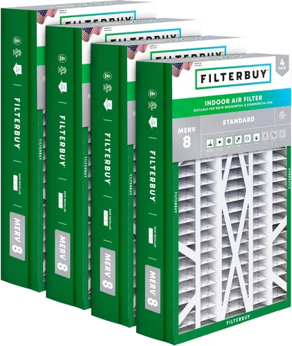 Miniatura 16 de Filterbuy Filtro de aire MERV 8 Essential Dust & Allergy Defense de 10 x 17 x 2 pulgadas (paquete de 4), filtros exteriores plisados electrostáticos