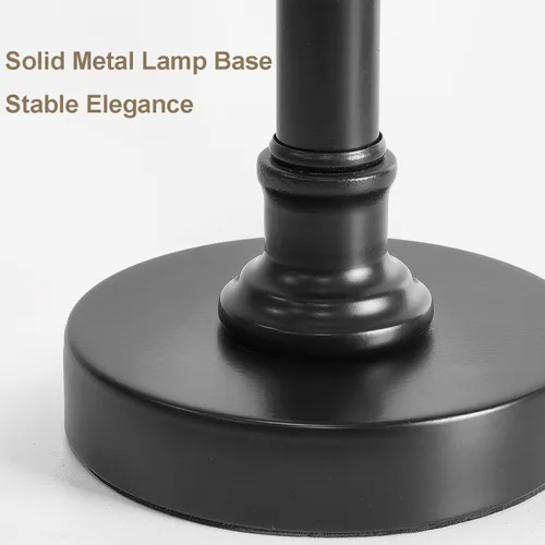 Miniatura 6 de Oneach Lámpara de mesa pequeña de 19.5 pulgadas para dormitorio, lámparas de noche para mesita de noche, lámpara de mesa negra para sala de estar