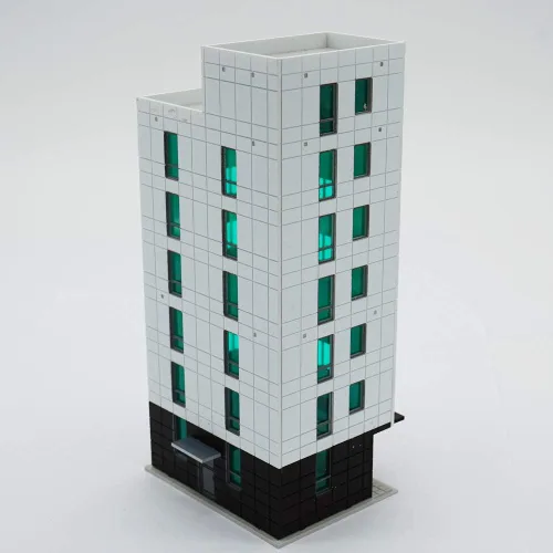 Miniatura 2 de Outland Models Ferrocarril Coloreado Ciudad Moderna Edificio De Negocios De Alta