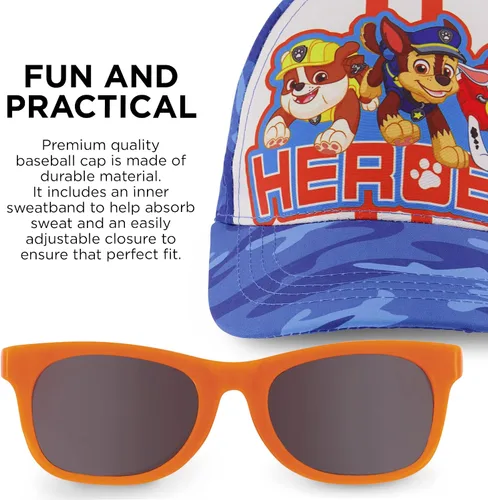 Miniatura 4 de ABG - Gorro para niños de 2 a 4 años, diseño de Paw Patrol, Thomas, Baby Shark, Mickey Mouse o Batman, gorra de béisbol y gafas de sol para niños