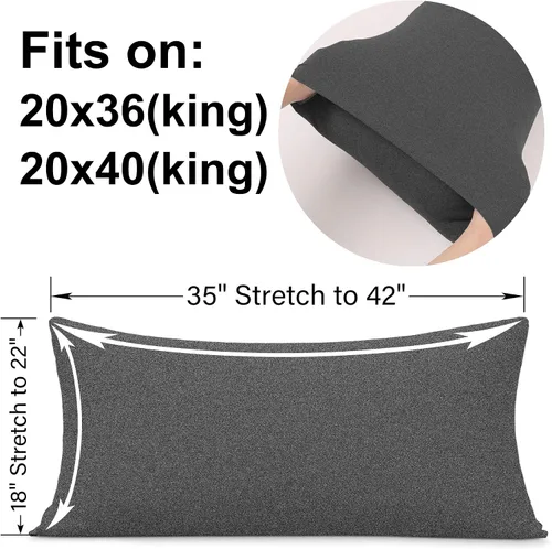 Miniatura 88 de Juego de 2 fundas de almohada pequeñas de punto Jersey Knit para viajes o niños pequeños de 12 x 16 pulgadas, 13 x 18 o 14 x 20 pulgadas, sobre